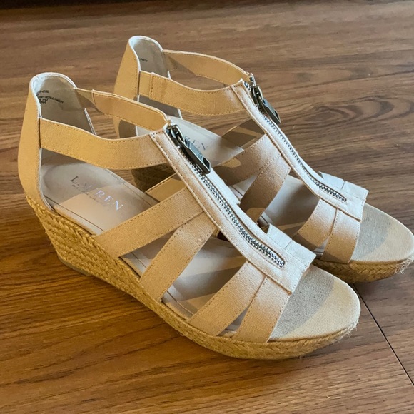 Lauren Ralph Lauren Shoes | Ralph Lauren Wedge Sandals | Color: Tan | Size: 10 | Kimberly_Waugh's Closet